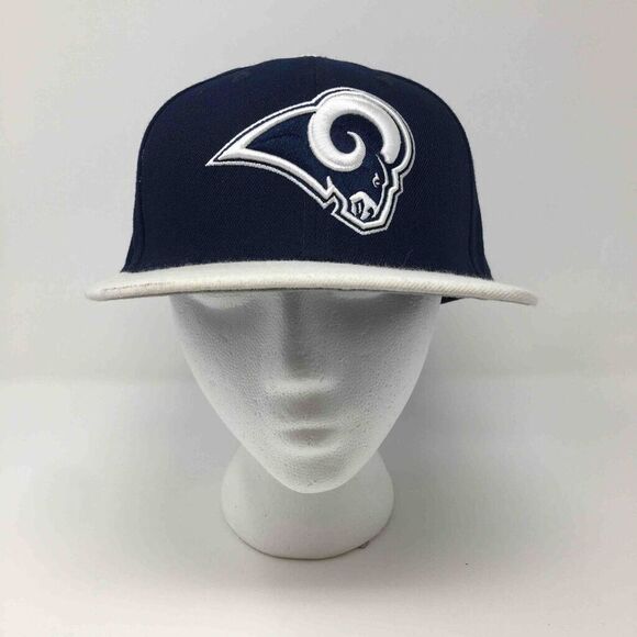 Los Angeles Rams New Era 59Fifty Mens Baseball Cap Blue White Fitted Back 8 63.5 - Picture 1 of 11
